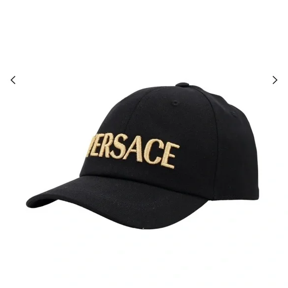 Authentic Versace Logo-Embroidered Black Baseball Hat. Size 57. New condition.